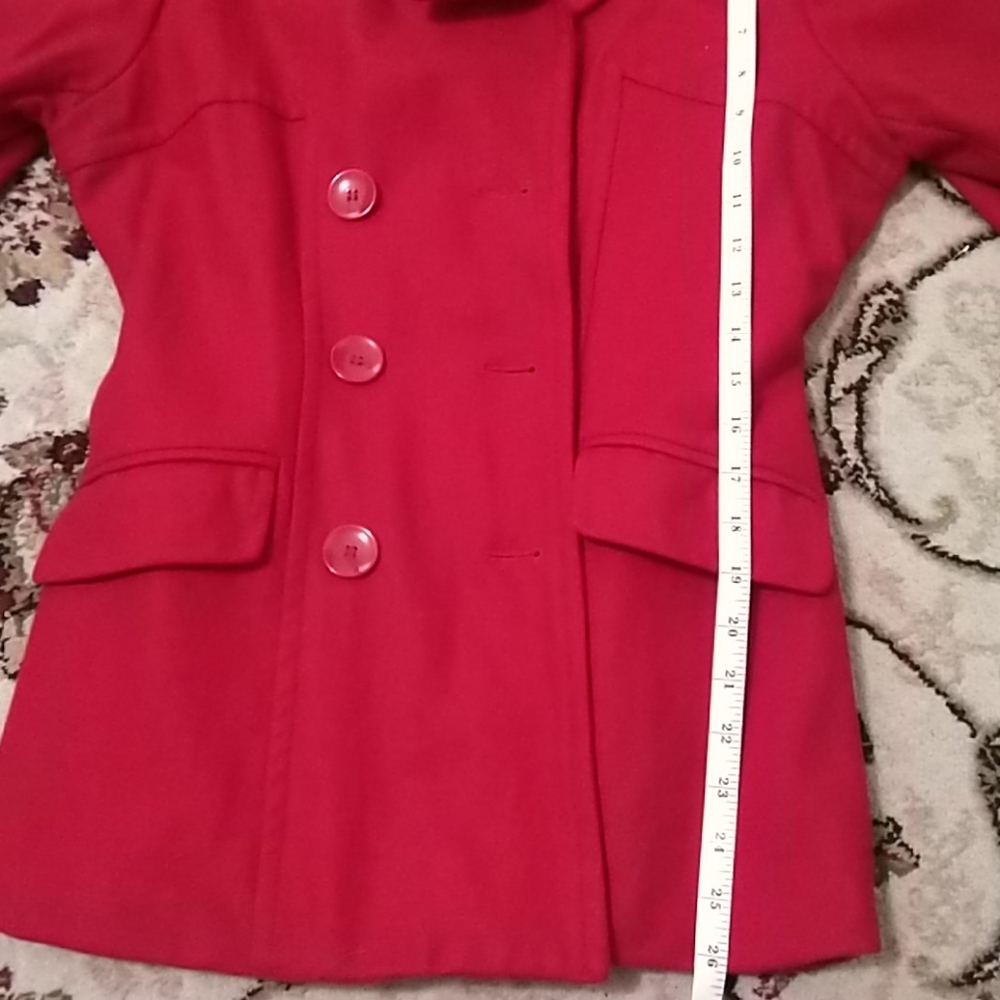 Beautiful Red Peacoat - Picture 10 of 11